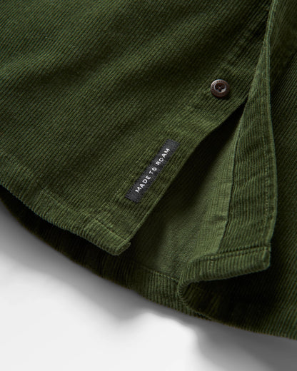 Backcountry Recycled Cord Shirt - Fir Tree - Flatlay