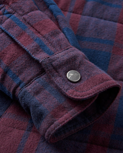 Taranaki Quilted Overshirt - Deep Plum/Deep Navy Check