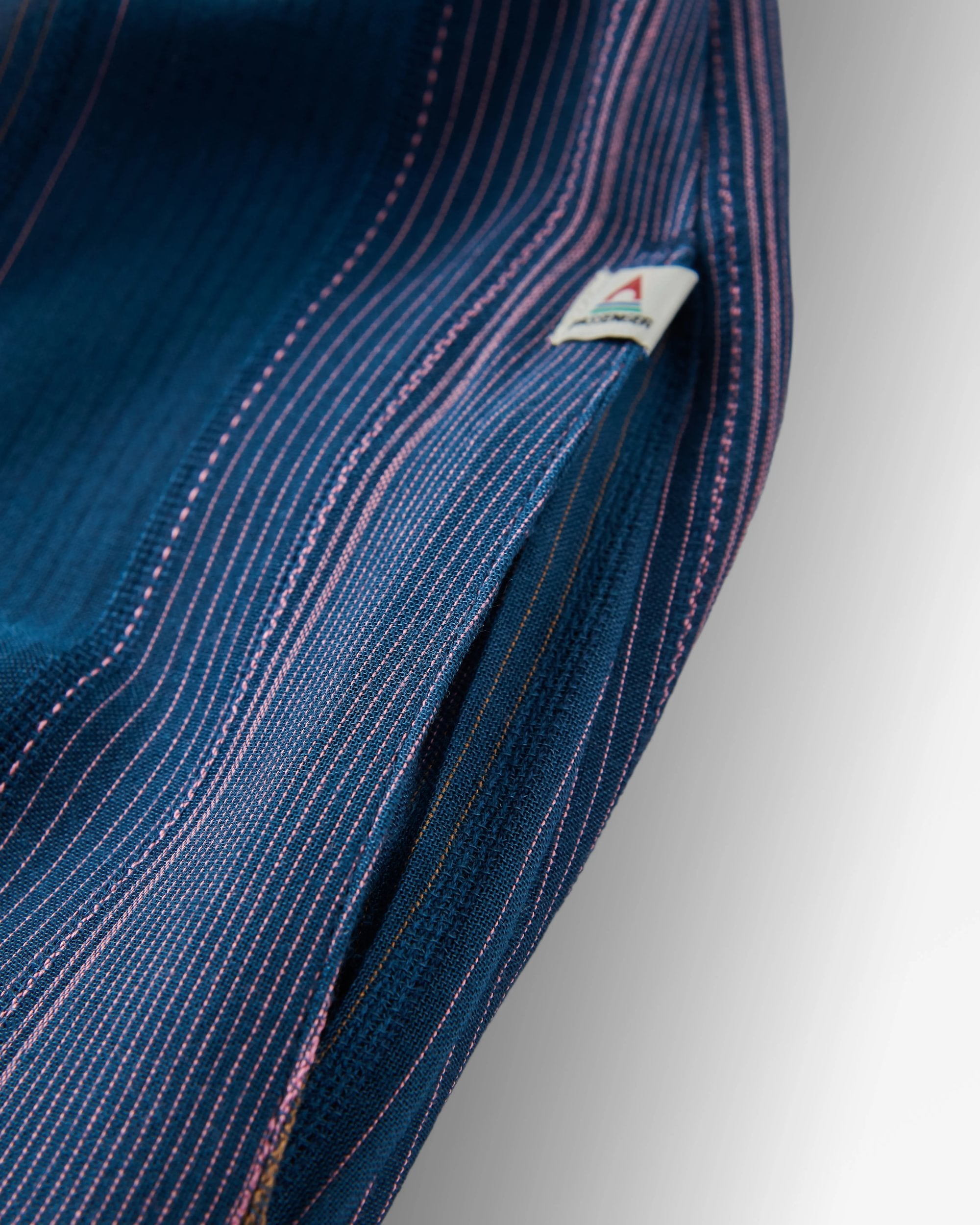 Soleis Woven Maxi Dress - Dark Denim Multi Stripe - Flatlay