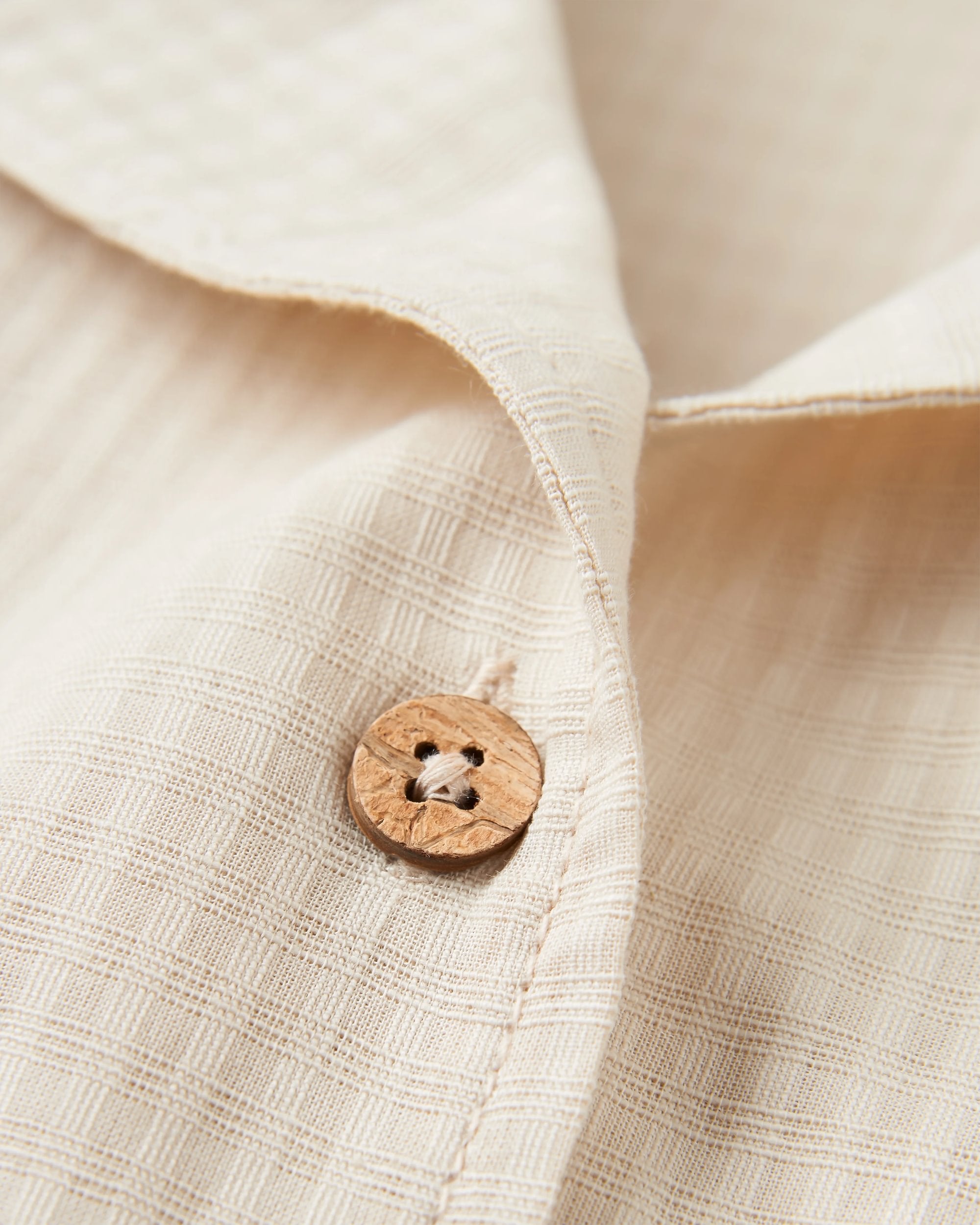 Arden Organic Cotton Short Sleeve Shirt - Vintage White - Flatlay