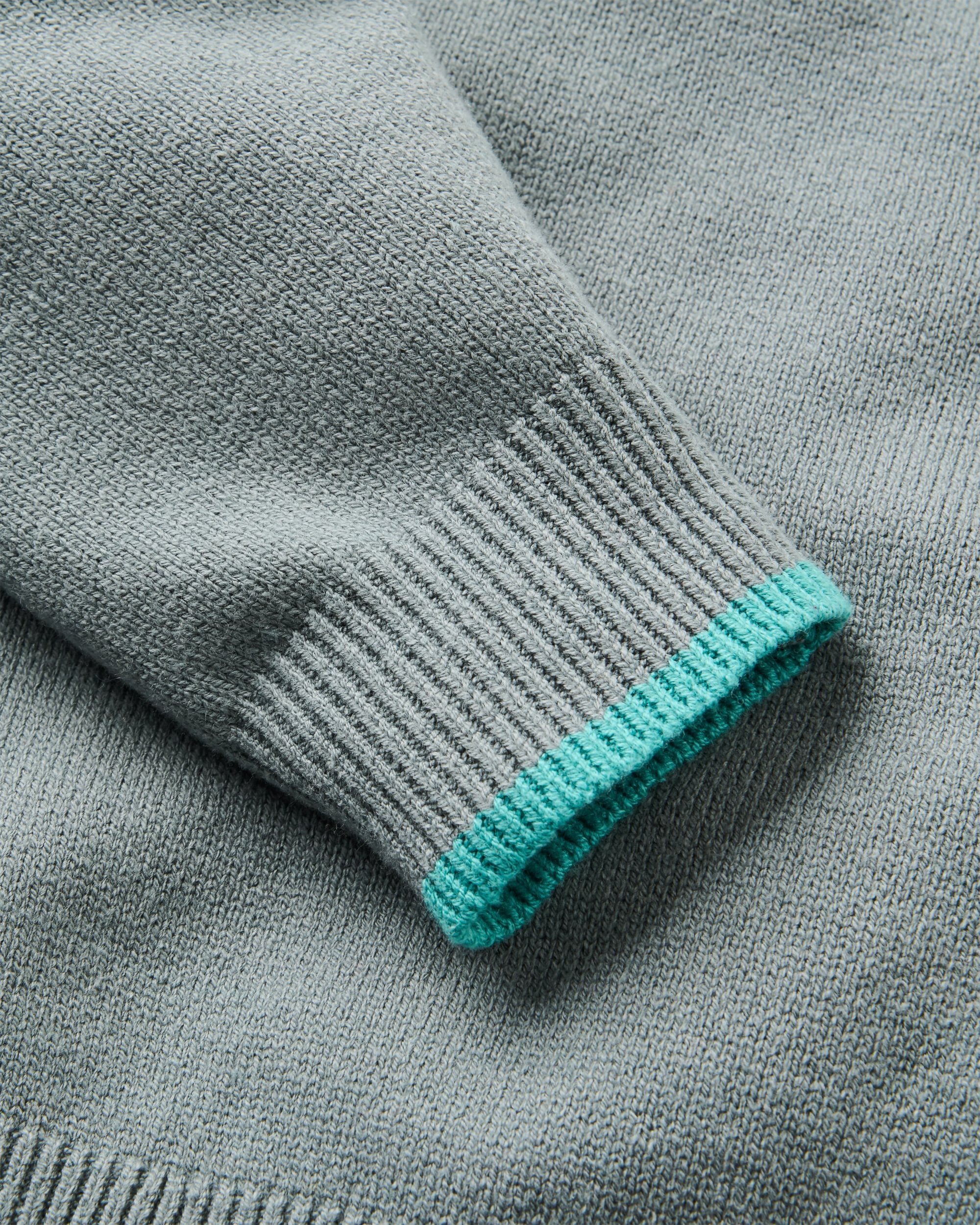 Meander Logo Stripe Knitted Jumper - Storm Grey - Flatlay