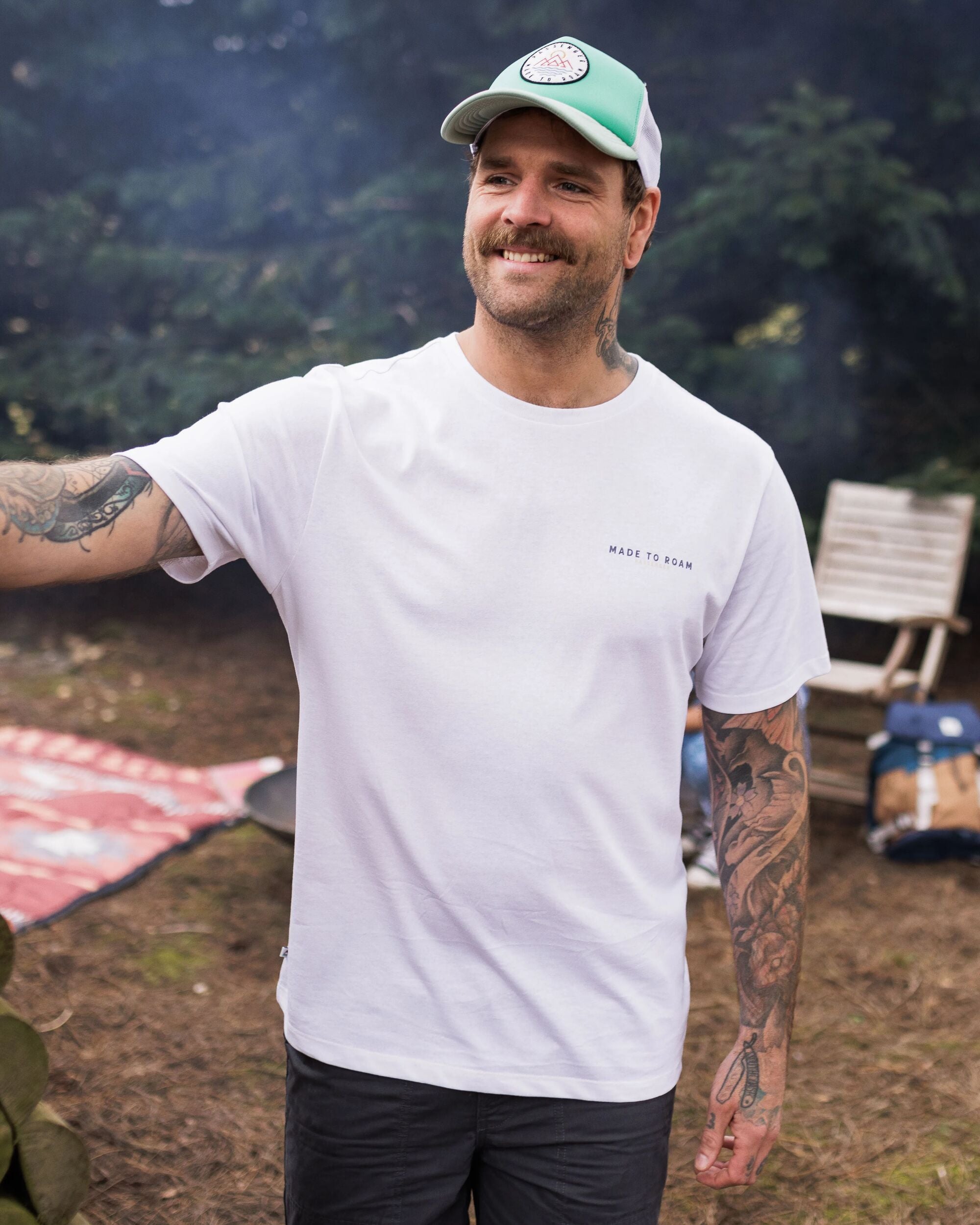 Open Road Recycled Cotton T-Shirt - White - Lifestyle