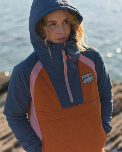 Ocean Recycled Insulated Jacket - Dark Denim/Sunset Orange - Lifestyle