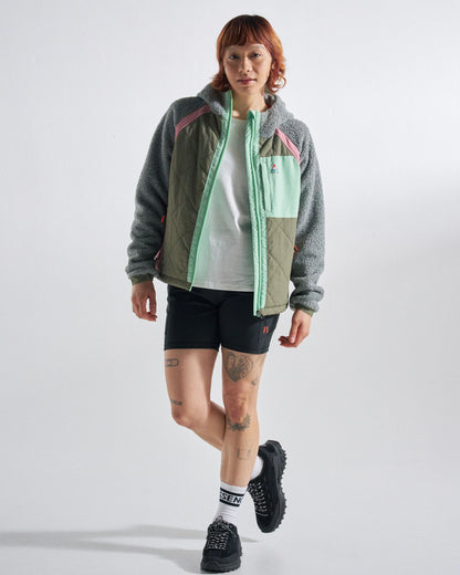 Lara Quilted Jacket - Grey Marl/Dusty Olive - Studio Model