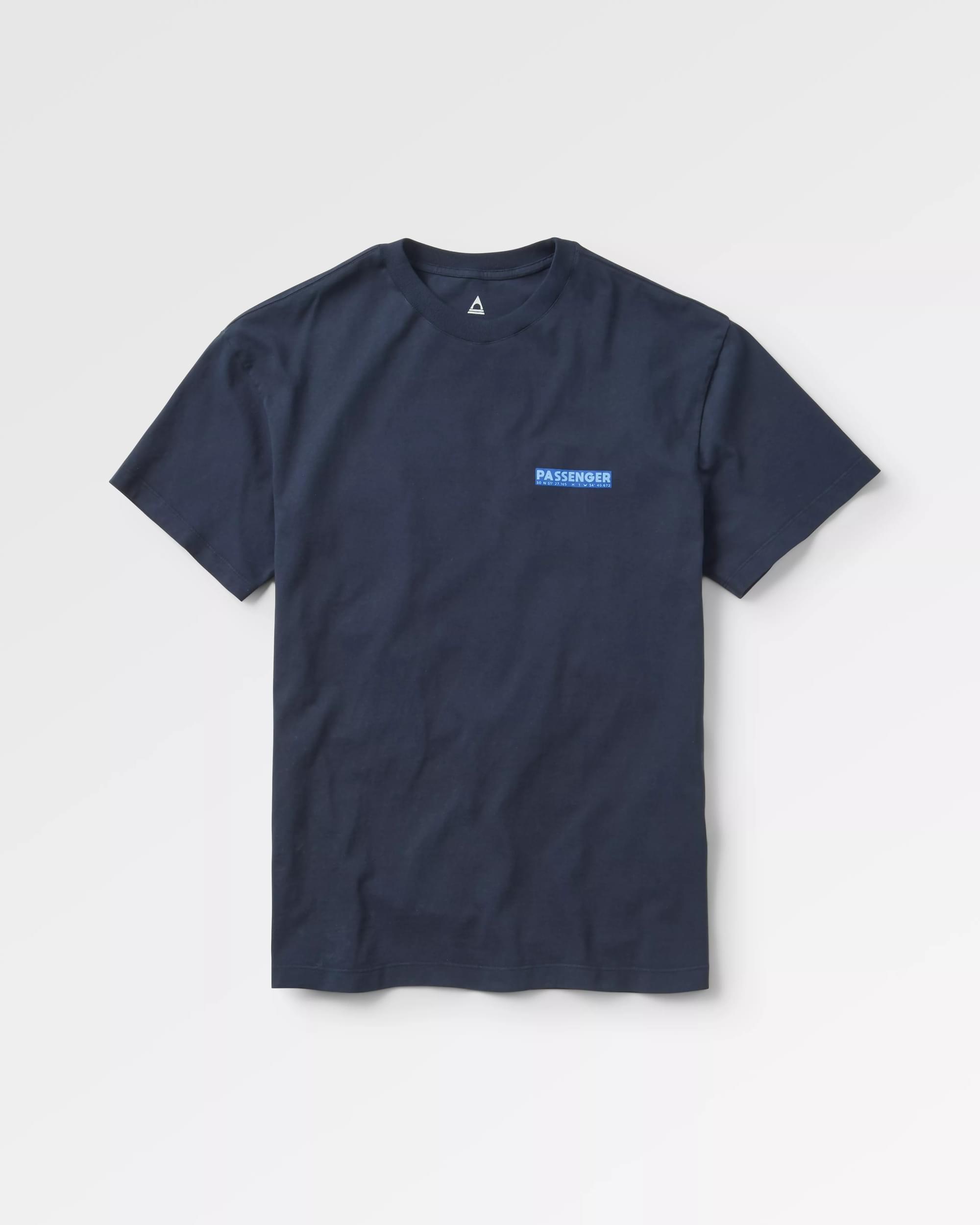 Distance Recycled Relaxed Fit T-Shirt - Deep Navy - Flatlay