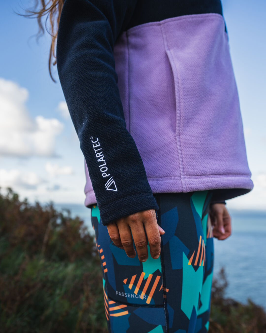 Womens_Snowdrop Pullover Recycled Polartec® Fleece - Lilac/ Deep Navy