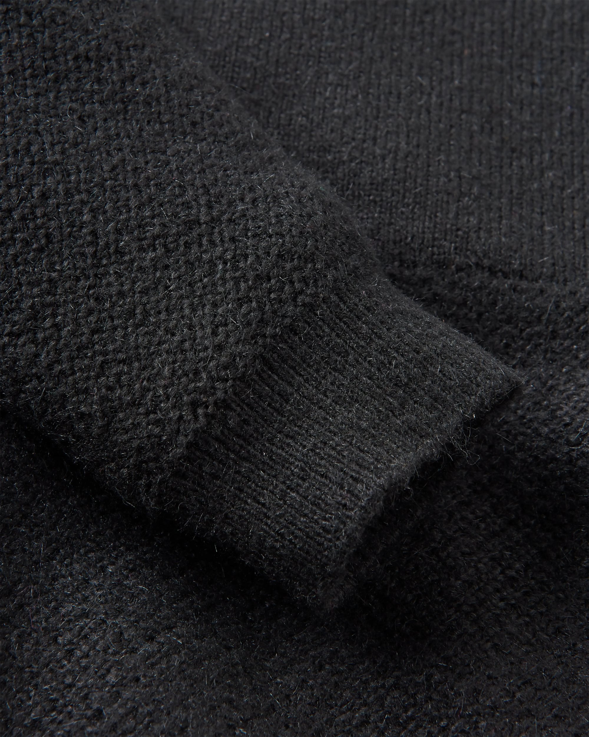 Cove Recycled Knitted Jumper - Black - Flatlay