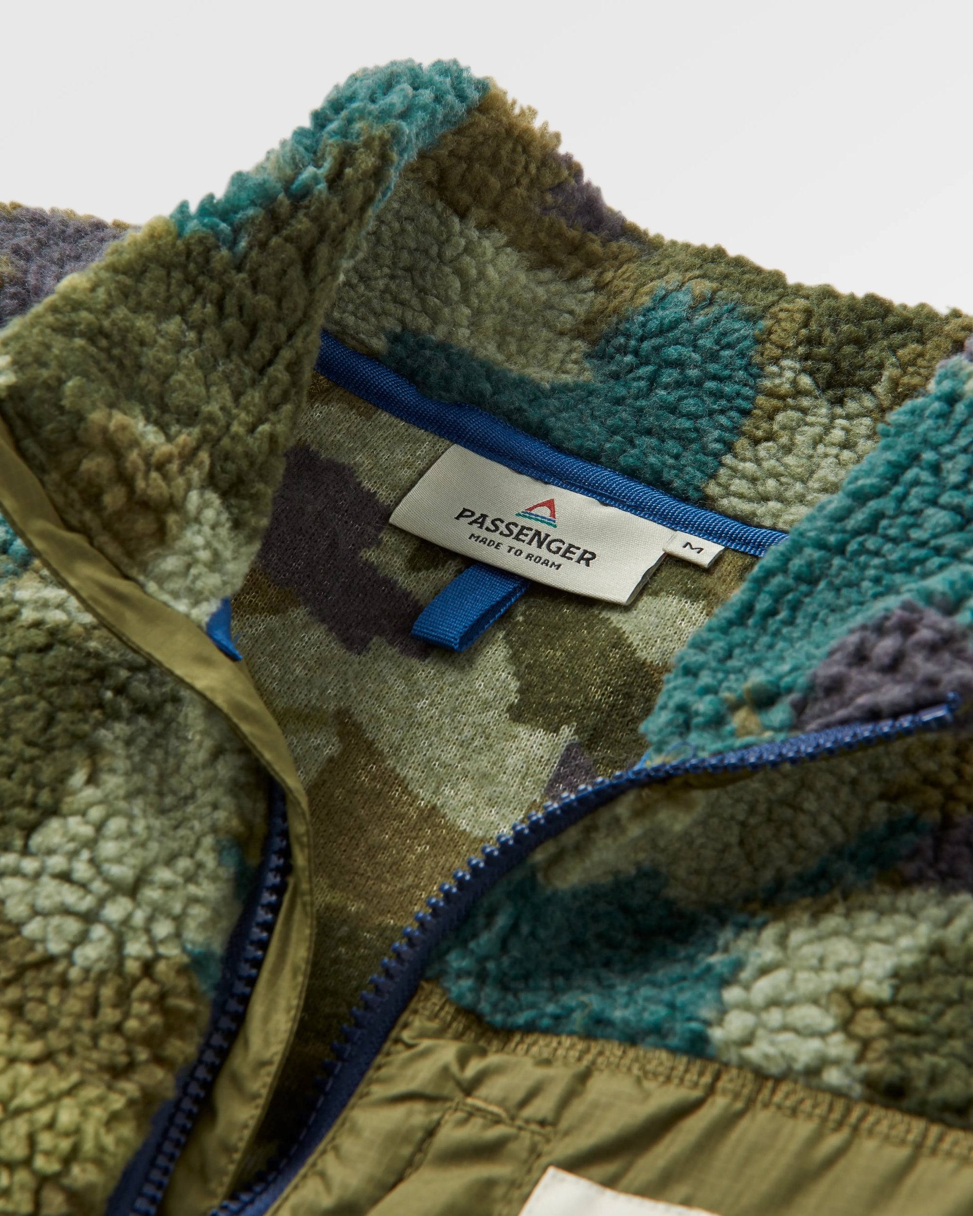 Offroad Recycled Sherpa 1/2 Zip Fleece - Alpine Camo Khaki - Flatlay