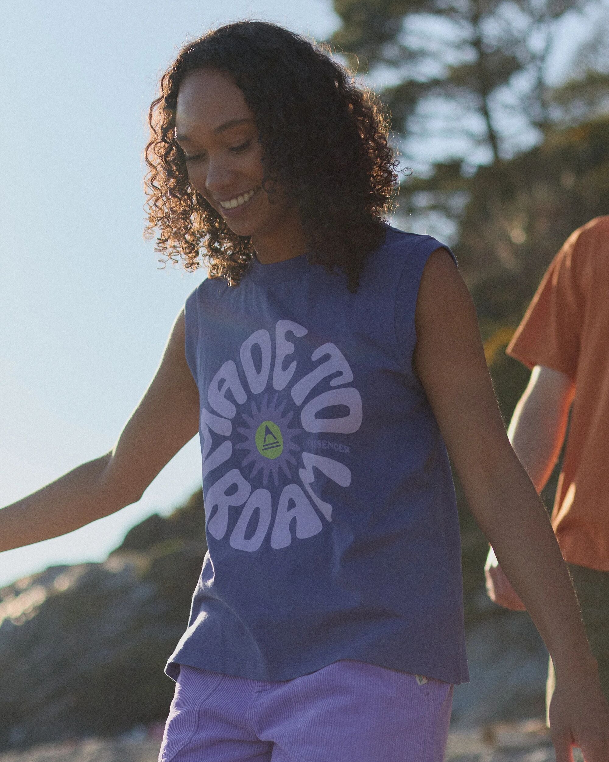 Easy Days Organic Cotton Vest - Purple Indigo - Lifestyle