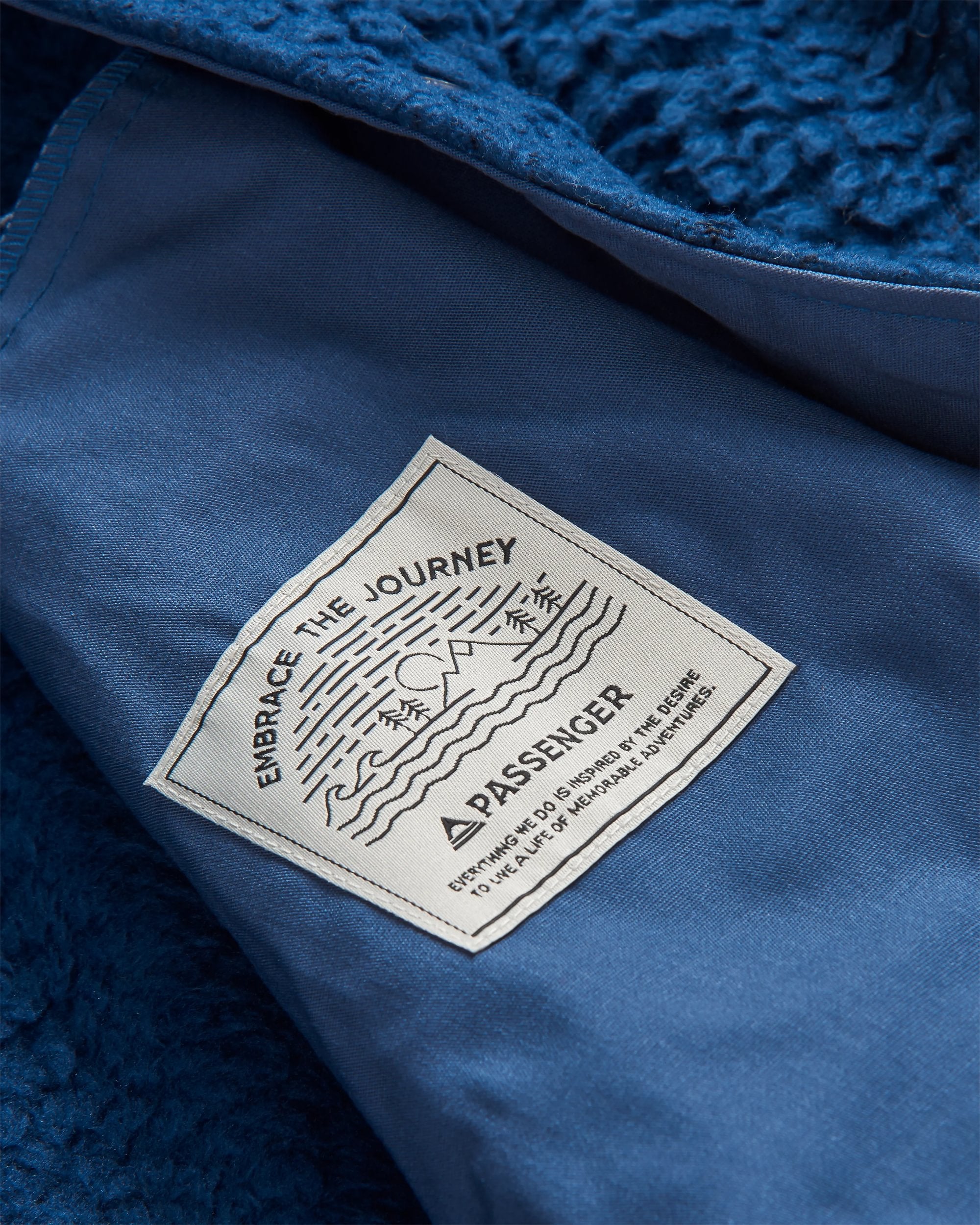 Rappel Recycled Sherpa Oversized Shirt - Dark Denim - Flatlay