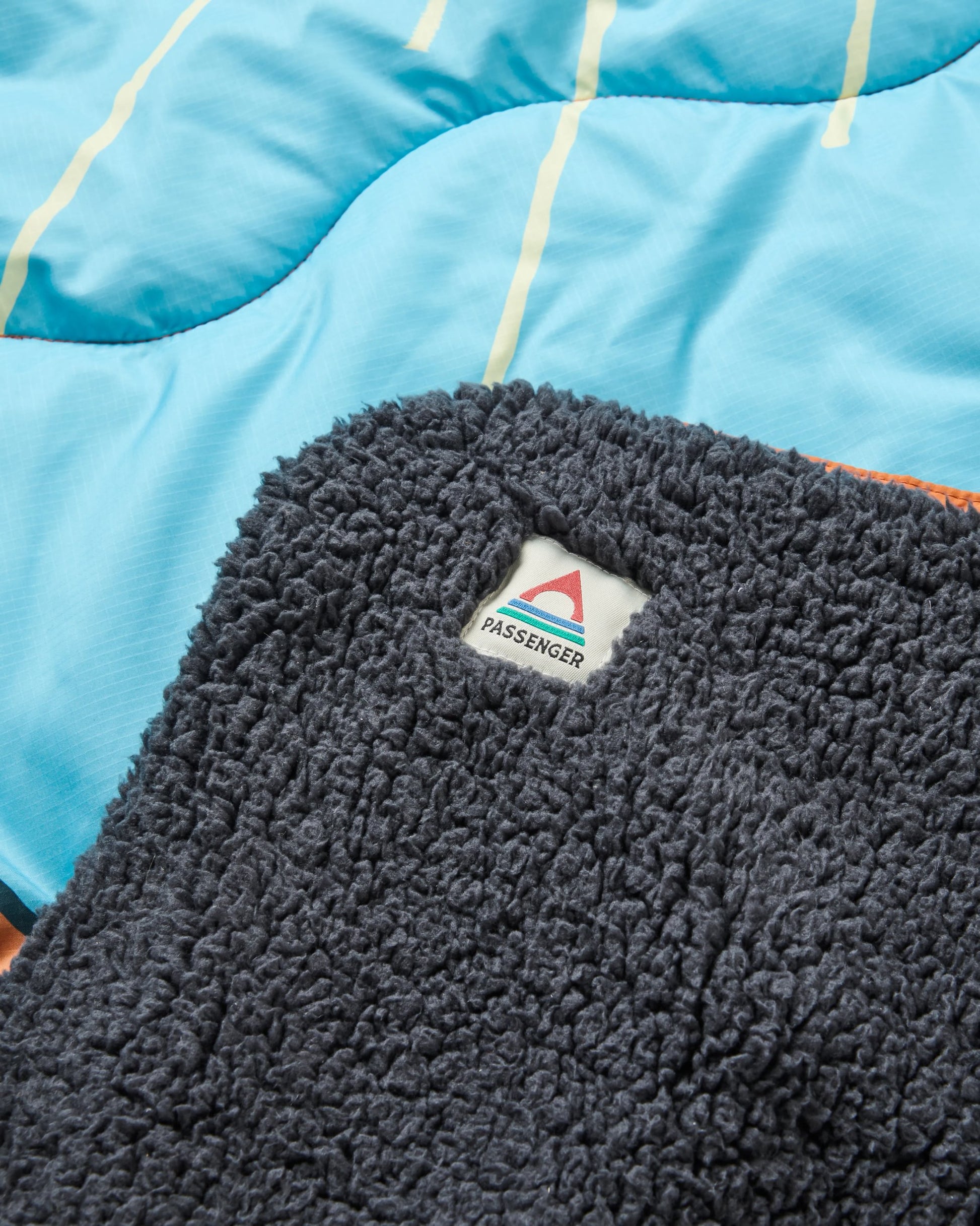 Cabin Recycled Sherpa Blanket - Retro Orange - Flatlay