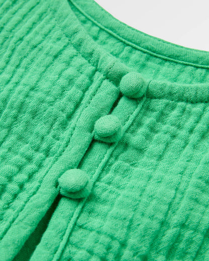 Waveney Top - True Green - Flatlay