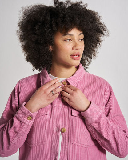 Stella Cord LS Shirt - Pink Haze - Studio Model