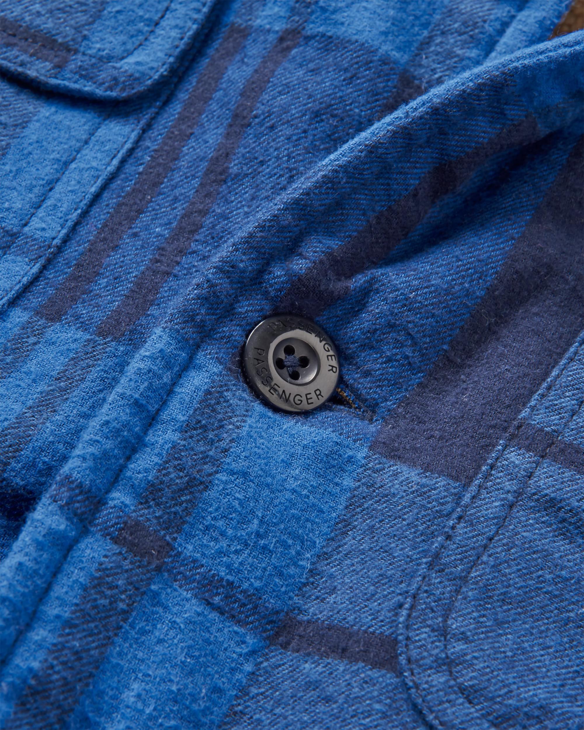Freestyle Sherpa-Lined Overshirt - True Blue - Flatlay