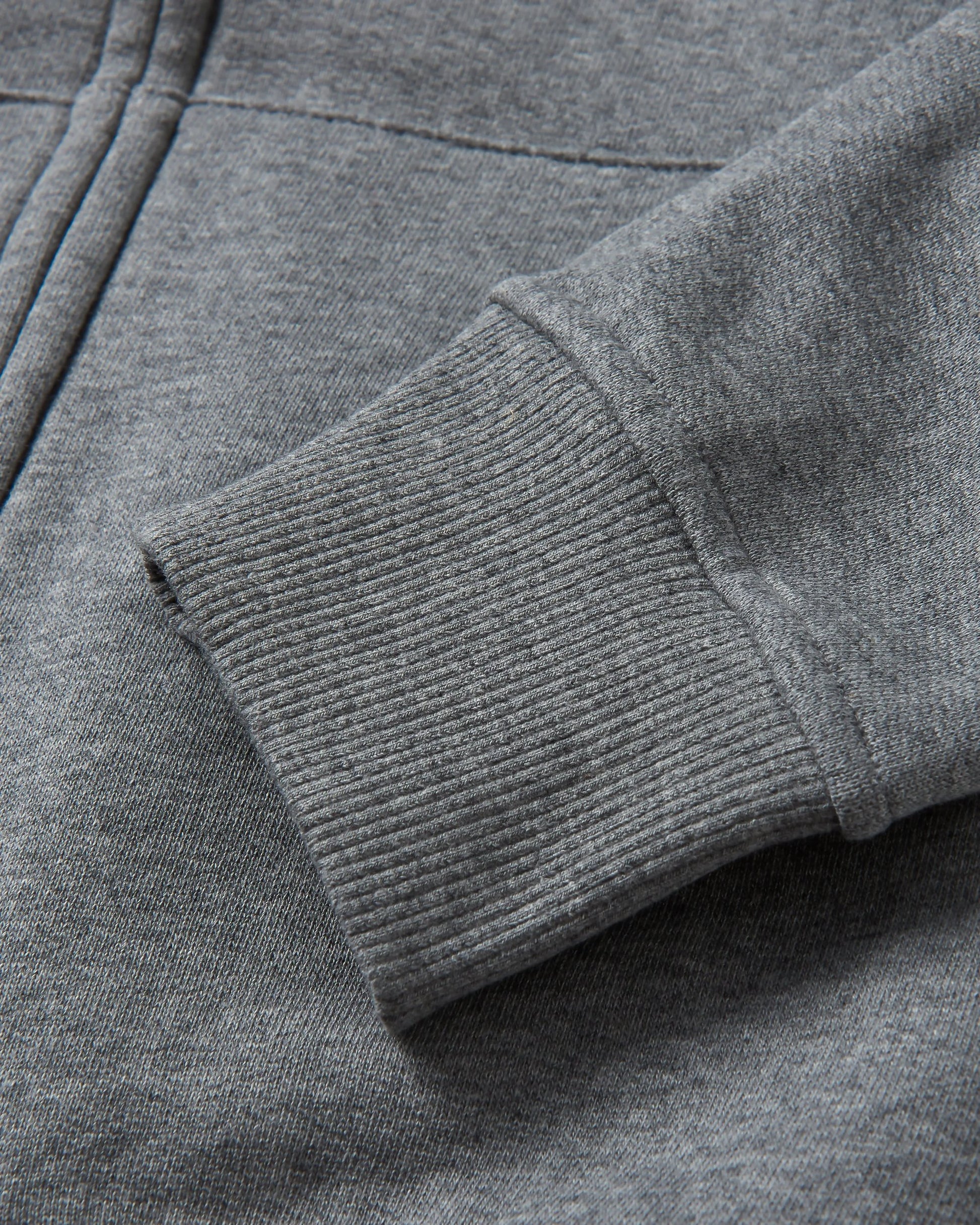 Heritage Full Zip Recycled Cotton Hoodie - Dark Grey Marl