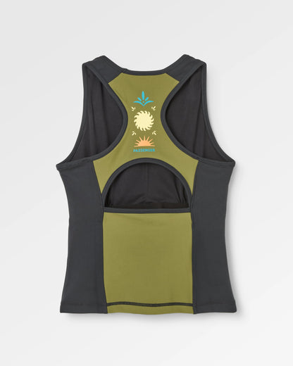 Solscape Active Vest  - Black/Clover - Flatlay