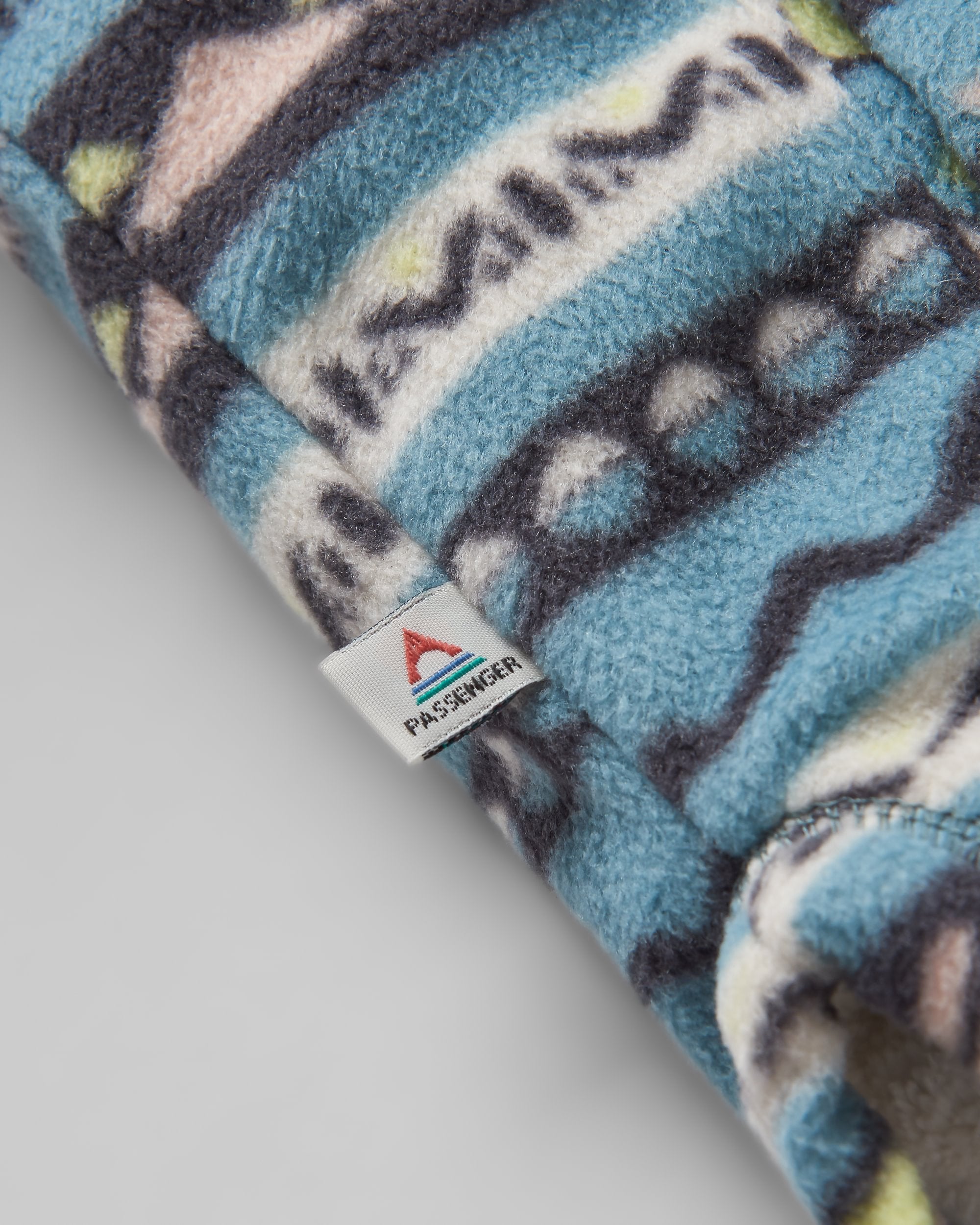 Orion Recycled Sherpa-Lined Polar Fleece Shirt - Mountain Geo Arctic - Flatlay