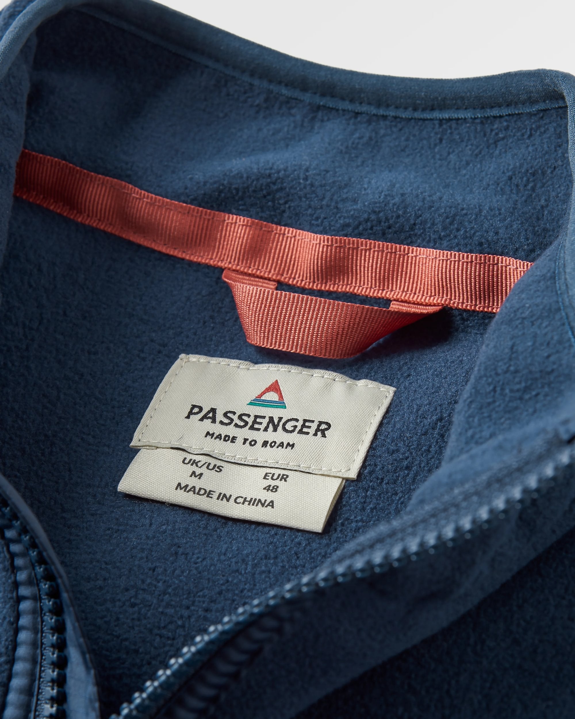 Set Off Recycled Polar 1/4 Zip Fleece - Rich Navy/Khaki - Flatlay