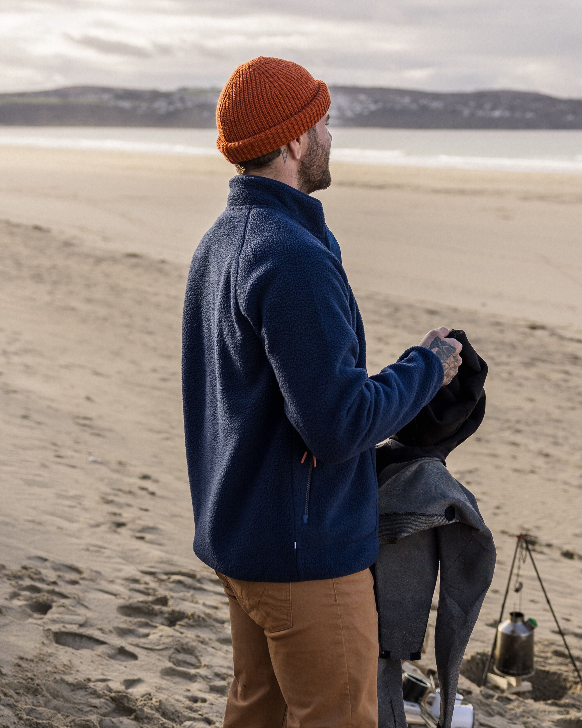 Tripper 2.0 Full Zip Recycled Sherpa Fleece - Rich Navy - Lifestyle
