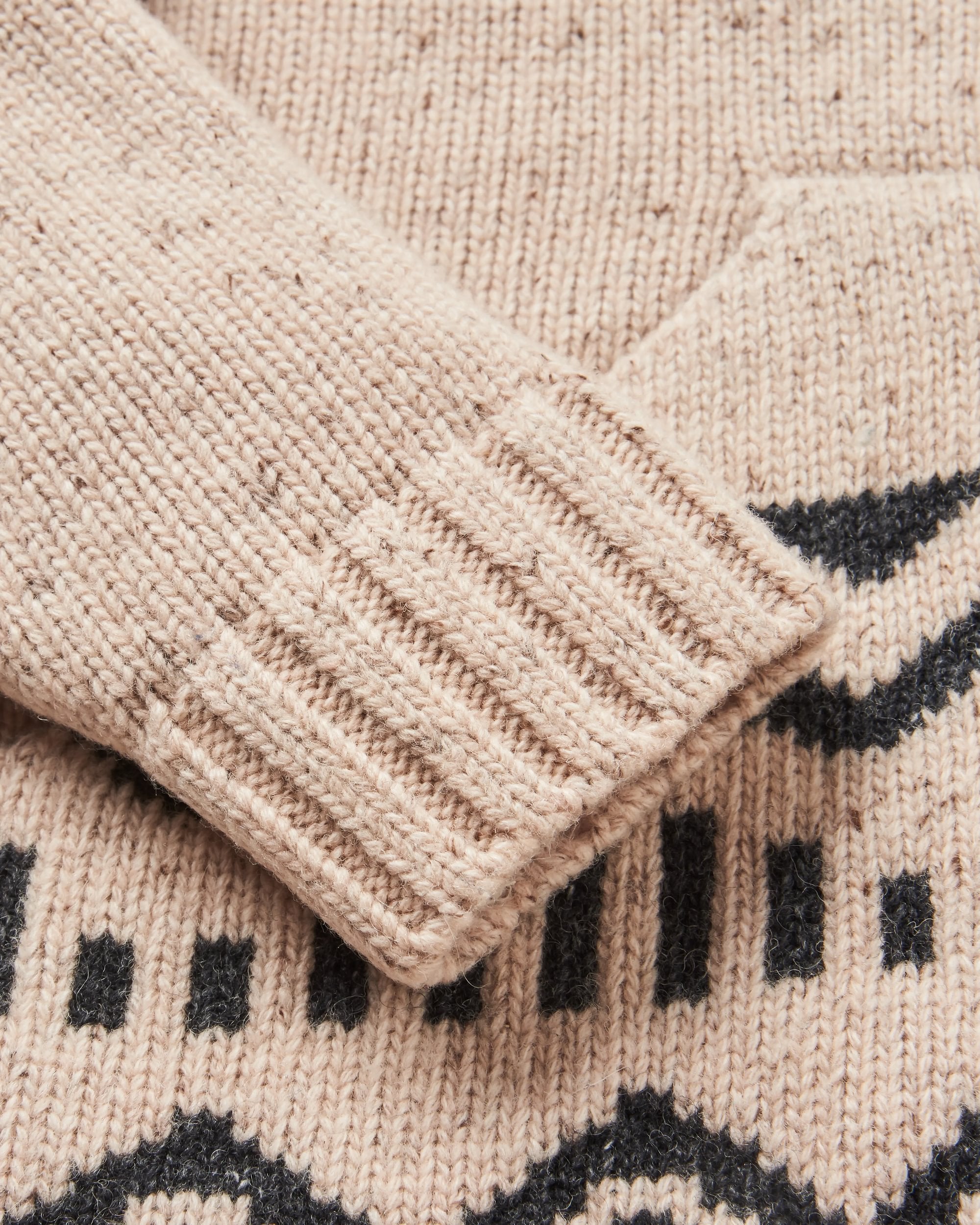 Snoozle Recycled Knitted Hooded Cardigan - Oatmeal - Flatlay