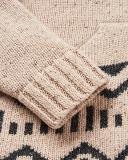 Snoozle Recycled Knitted Hooded Cardigan - Oatmeal - Flatlay