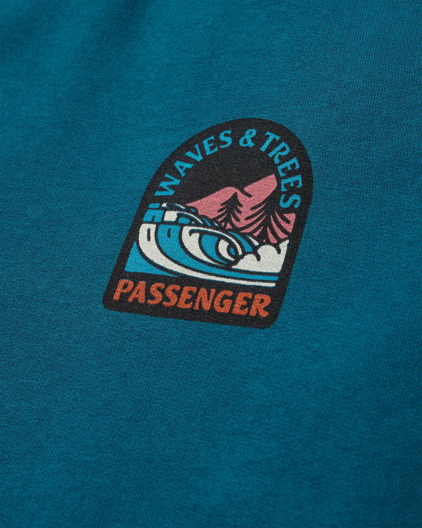 Waves & Trees Recycled Cotton Sweatshirt - Tidal Blue