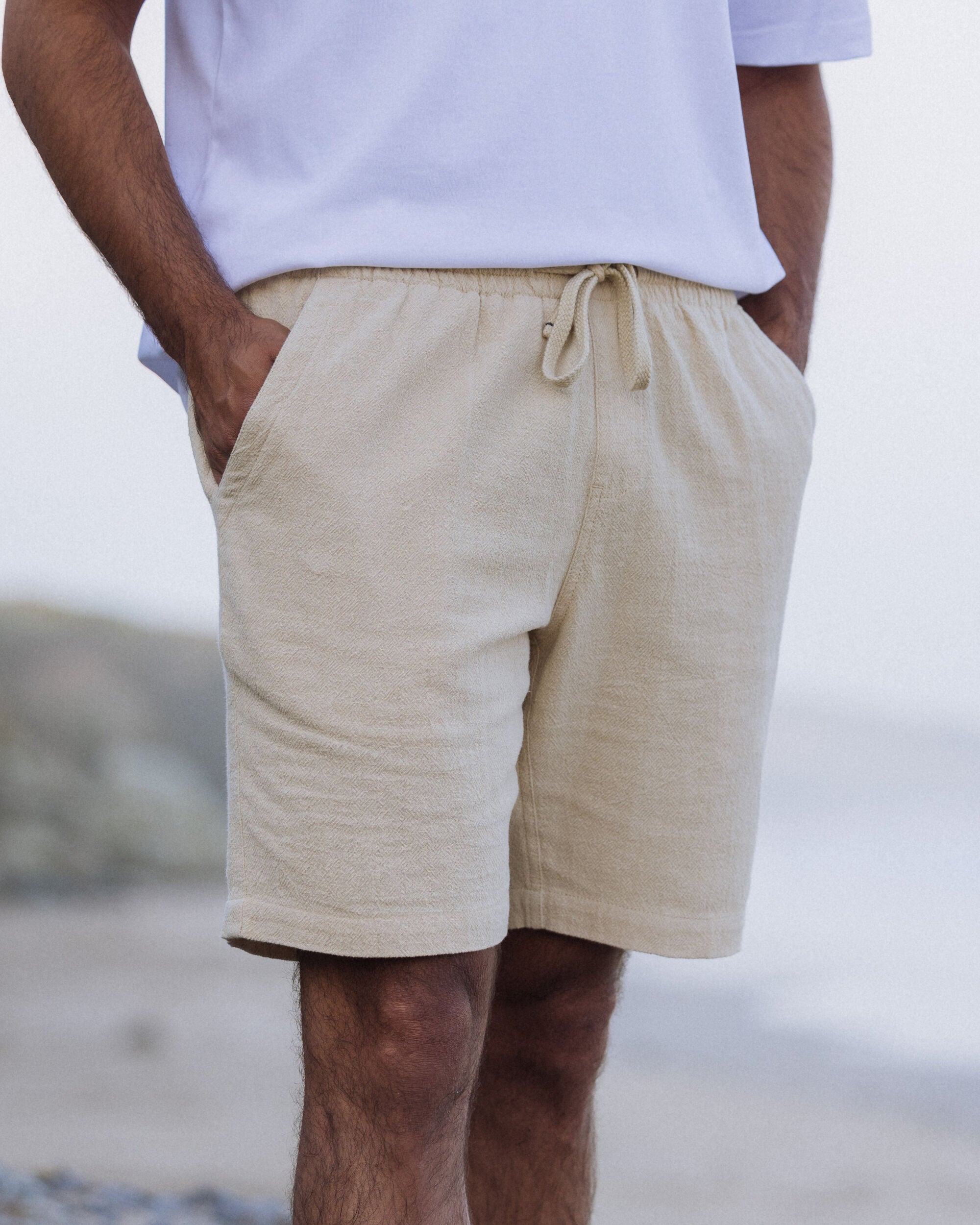 Drifter Cotton Linen Blend Short - Stone - Lifestyle