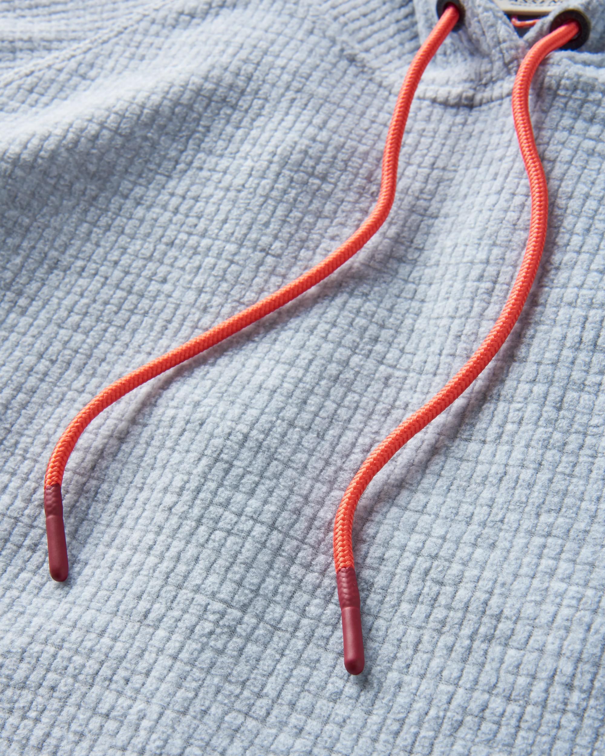 Point Recycled Grid Polar Fleece Hoodie - Grey Marl - Flatlay