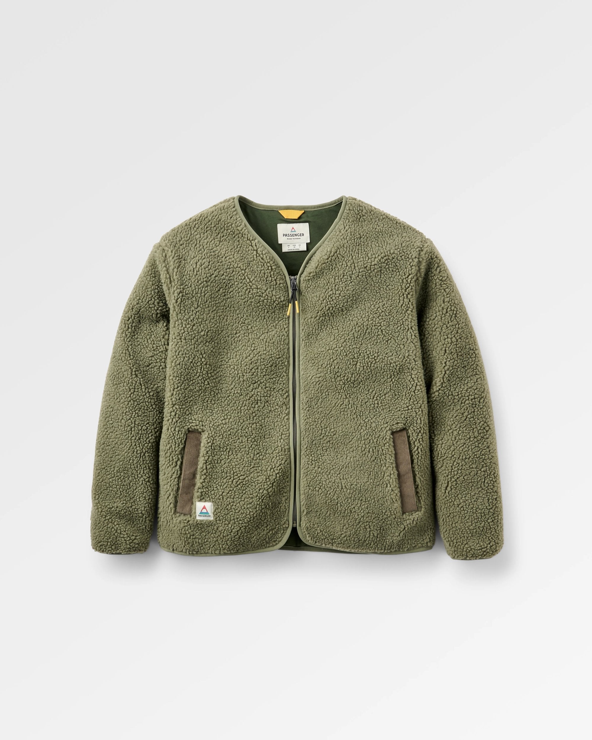 Tawny Recycled Deep-Pile Sherpa Fleece - Dusty Olive - Flatlay