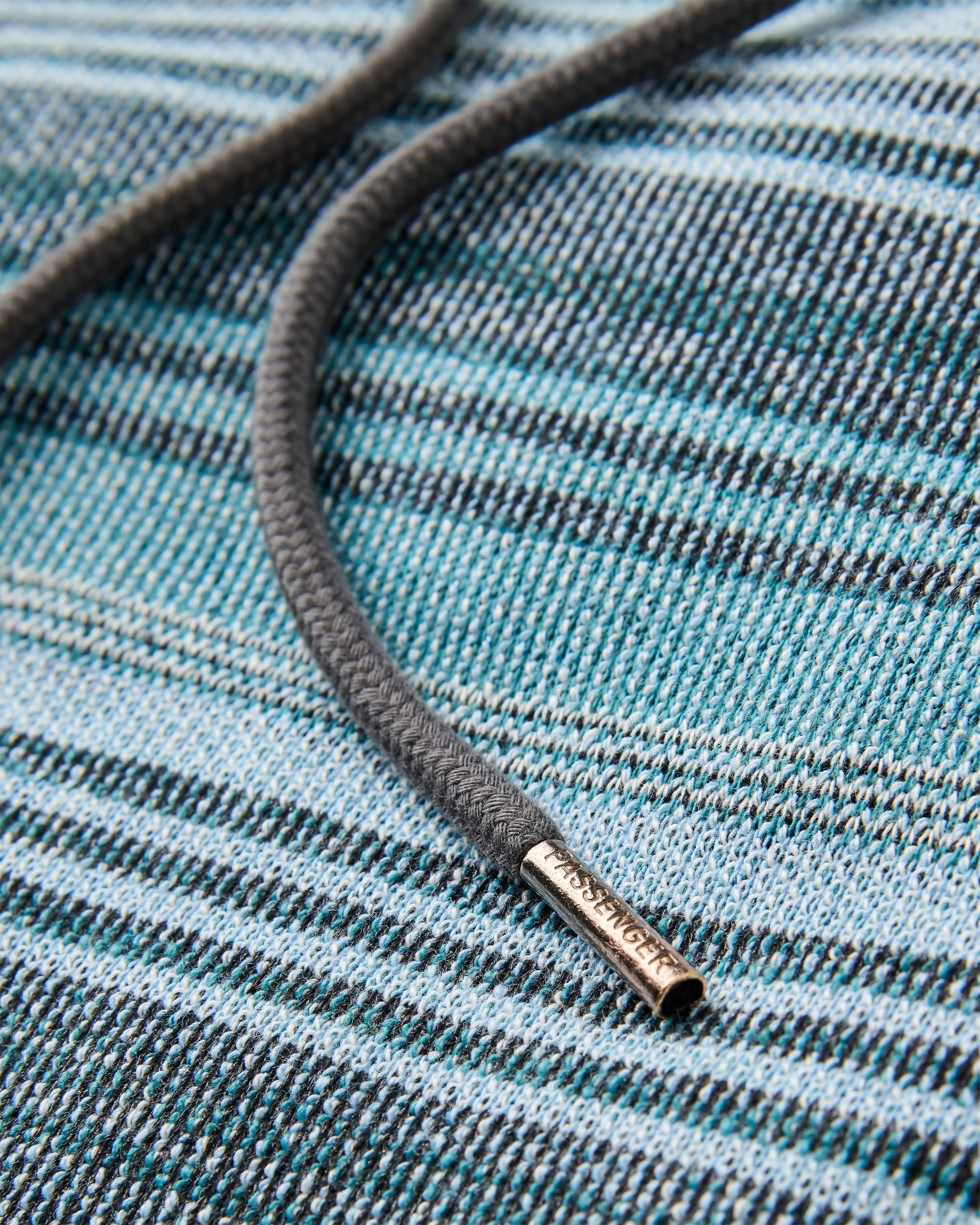 Lagoon Loopback Relaxed Fit Hoodie - Multi Blue Stripe - Flatlay