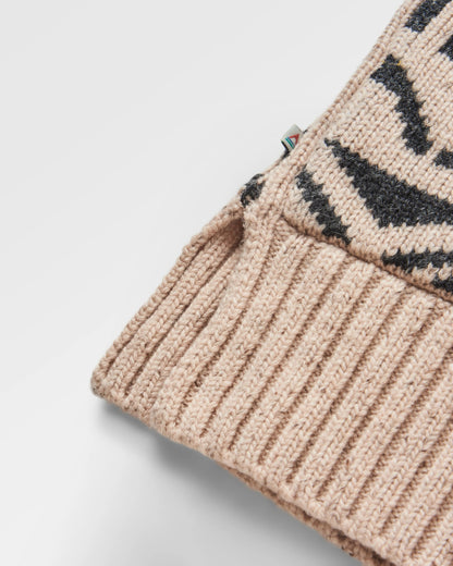 Snoozle Recycled Knitted Hooded Cardigan - Oatmeal - Flatlay