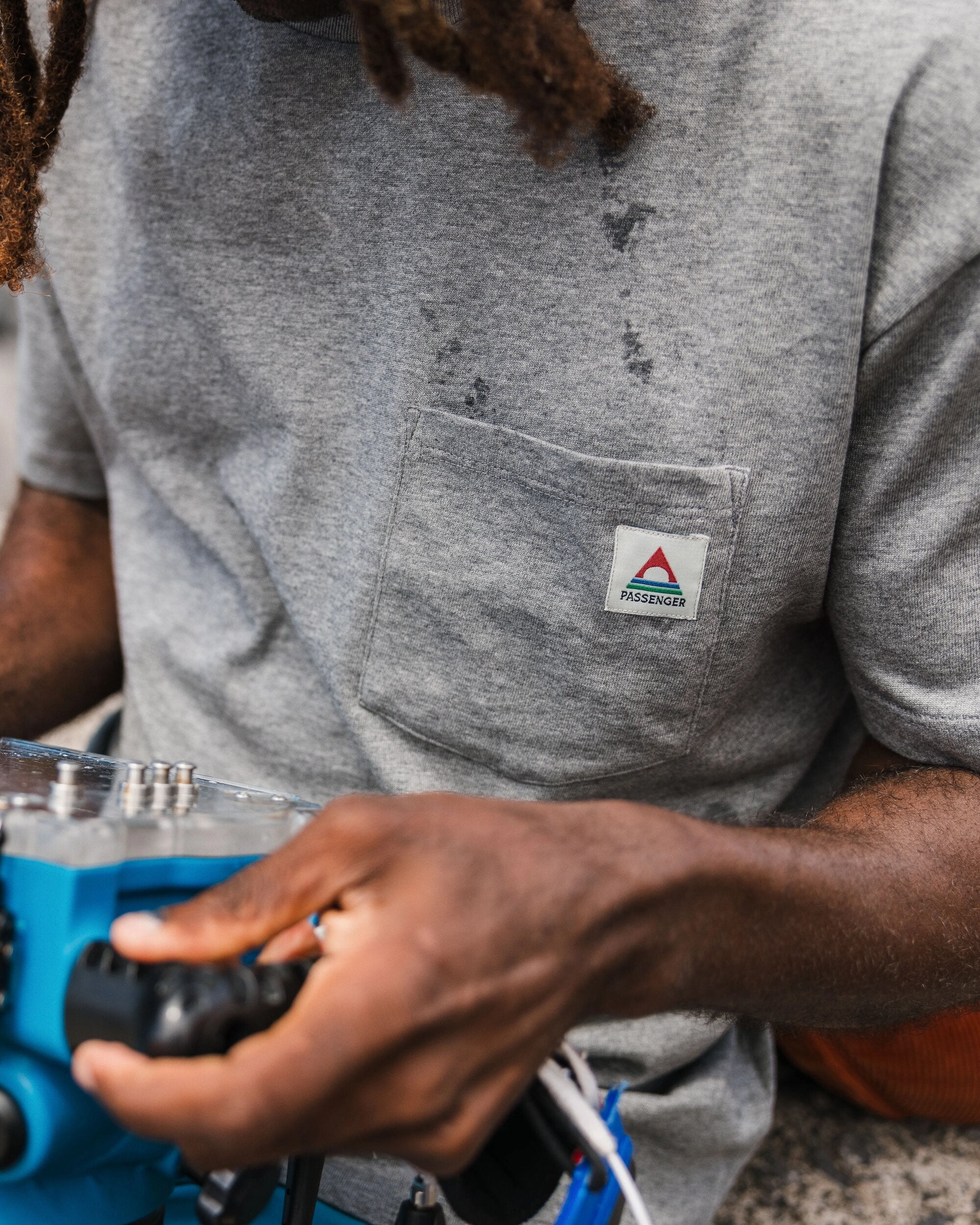 Heritage Recycled Relaxed Fit T-Shirt - Dark Grey Marl - Lifestyle