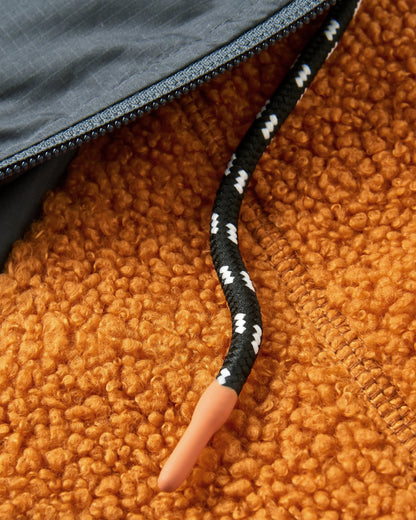Woodland Recycled Polar-lined Sherpa Fleece - Retro Orange - Flatlay