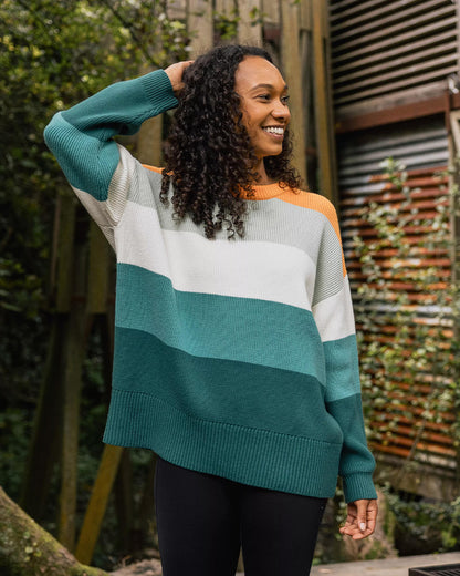 Moments Oversized Organic Knitted Jumper - Multi Stripe