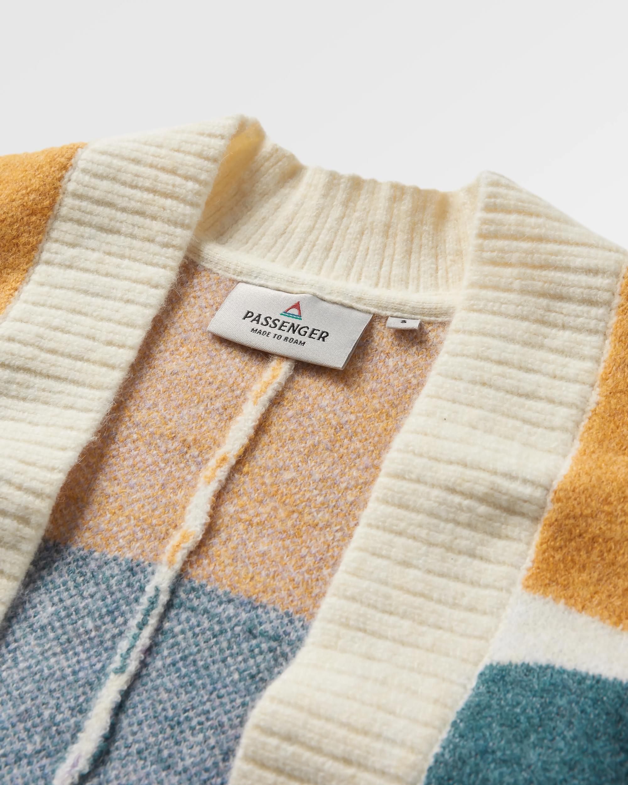 Sunsets Recycled Knitted Cardigan - Marshmallow - Flatlay