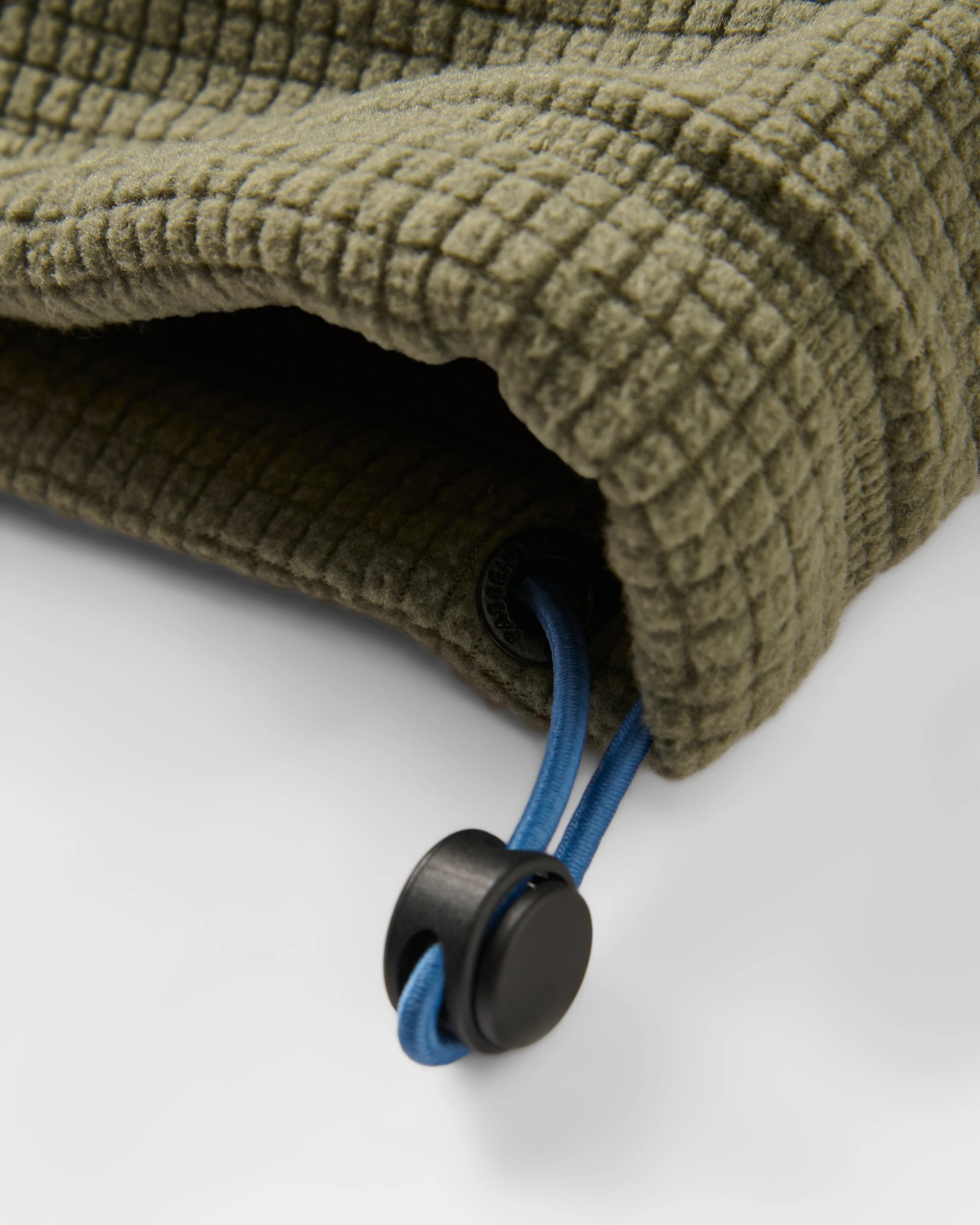 Point Grid Recycled Fleece Hoodie - Dusty Olive - Flatlay