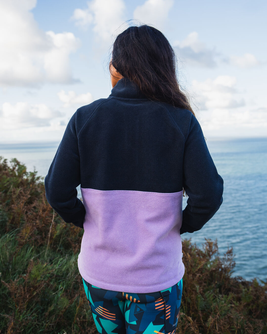 Women's Snowdrop Recycled Polartec® Fleece - Lilac/ Deep Navy - Lifestyle - Female