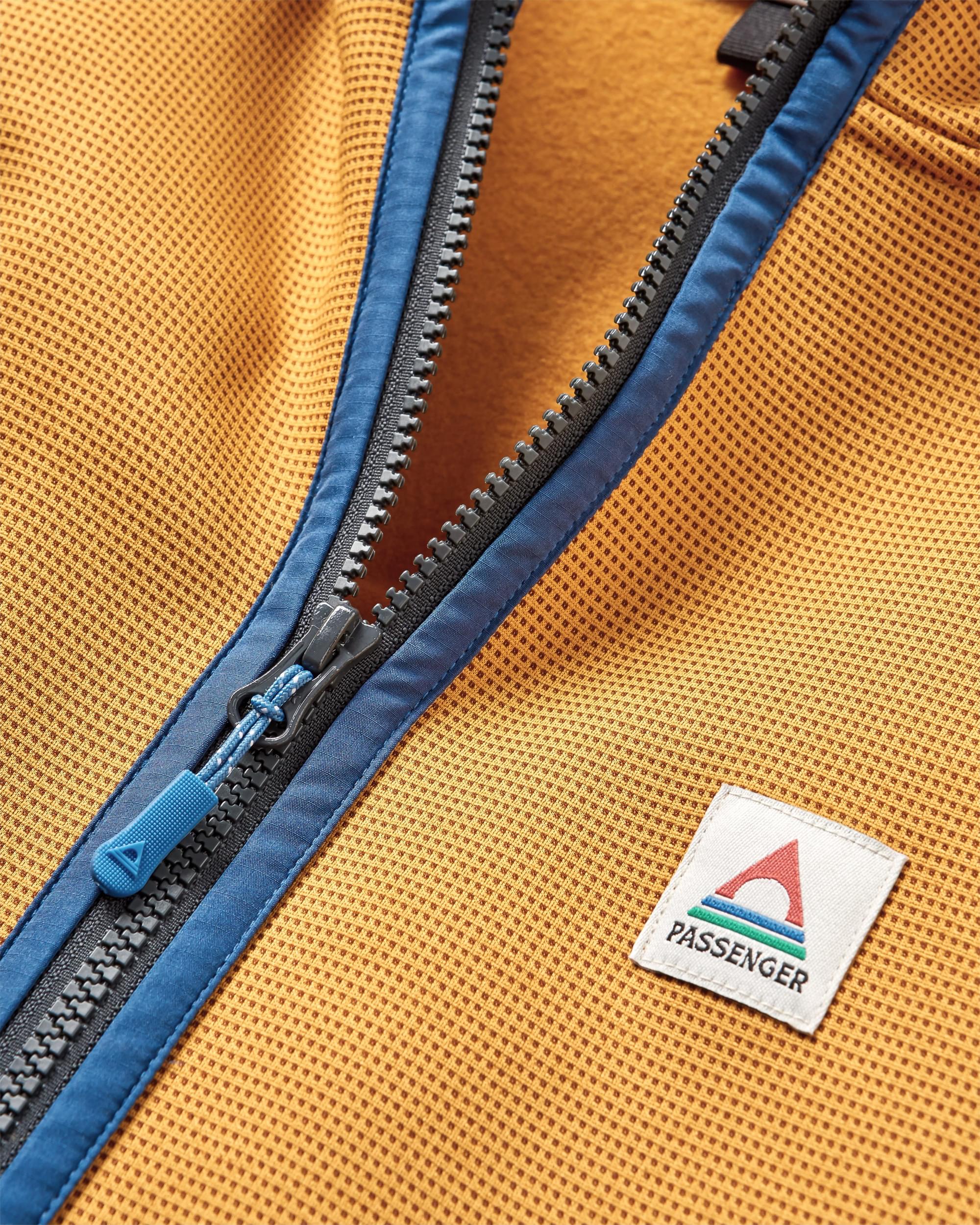 Vertical Full Zip Hooded Recycled Fleece - Dusty Ochre - Flatlay