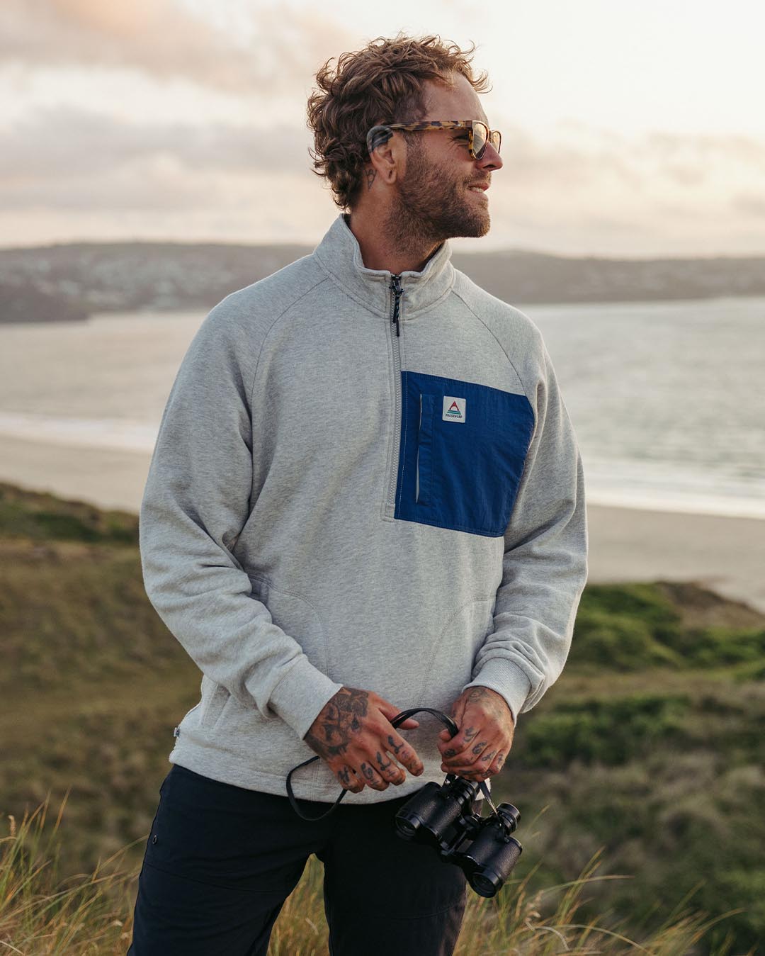 Offgrid 1/4 Zip Sweatshirt - Grey Marl