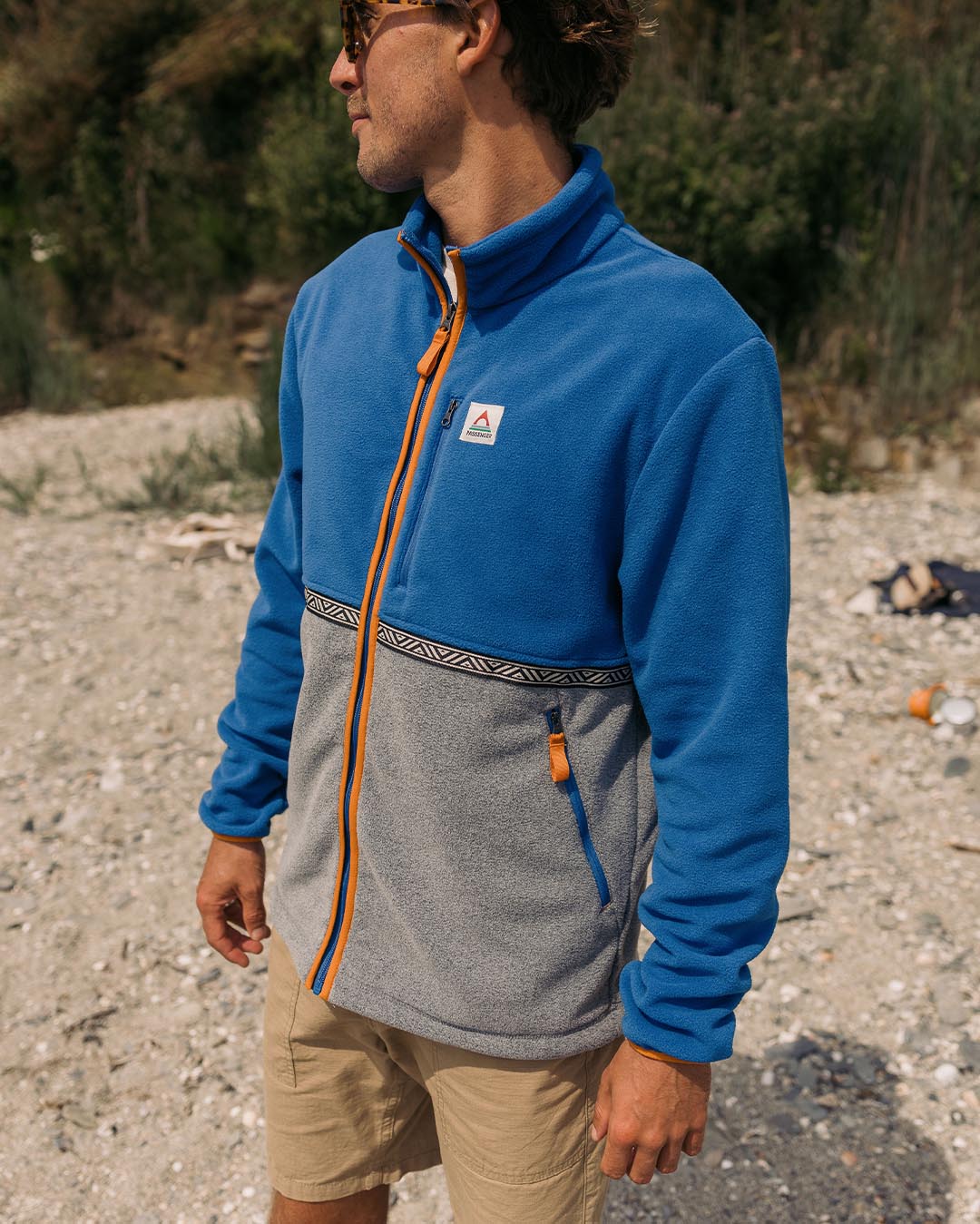 Ridge Full Zip Polar Fleece - True Blue/Grey Marl