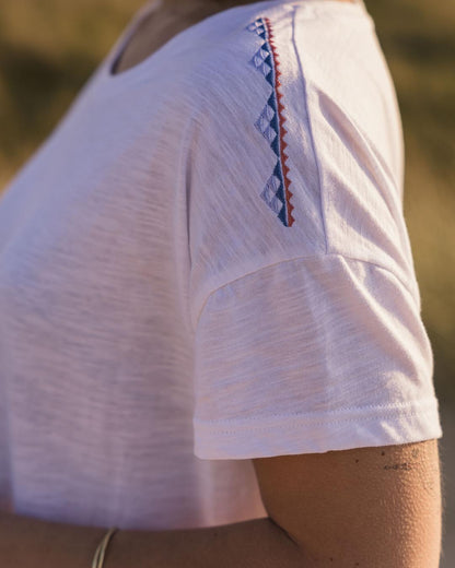 Henna Recycled Cotton Tassel T-Shirt - White