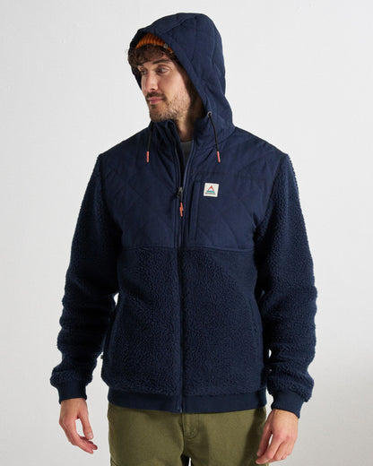 Adventure Recycled Deep-Pile Sherpa Fleece - Rich Navy - Studio Model