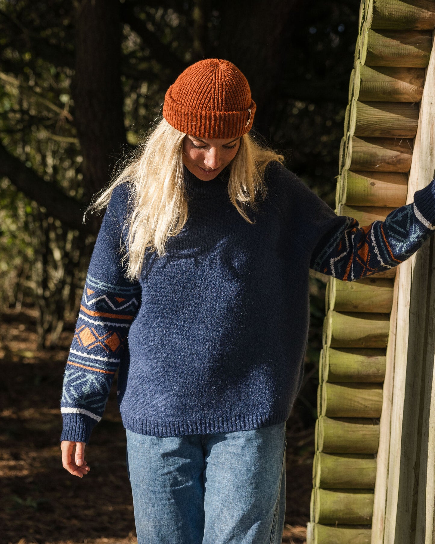 Ambiance Recycled Knitted Jumper - Homespun Stripe Navy