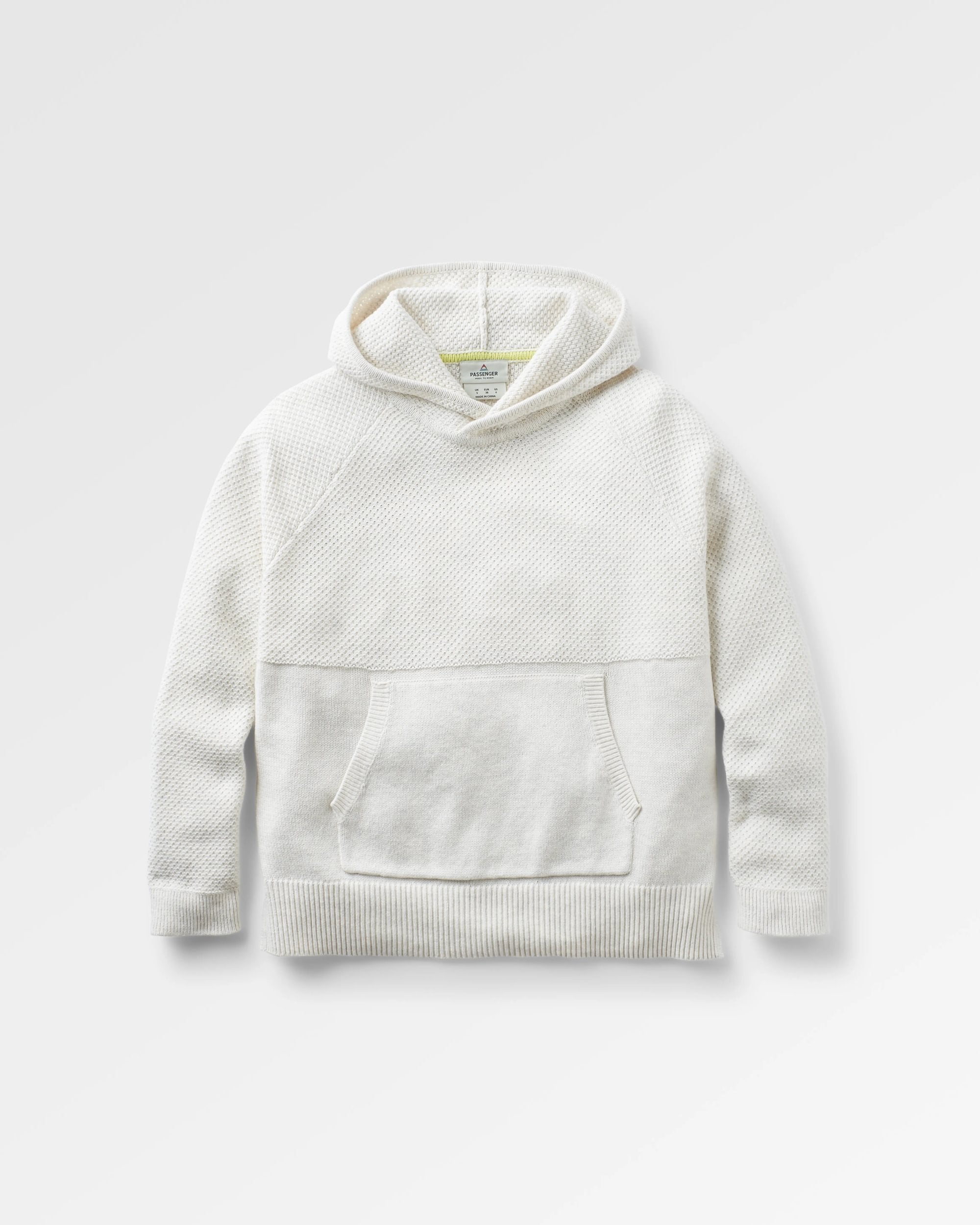 Cove Organic Cotton Knitted Hoodie - Off White - Flatlay