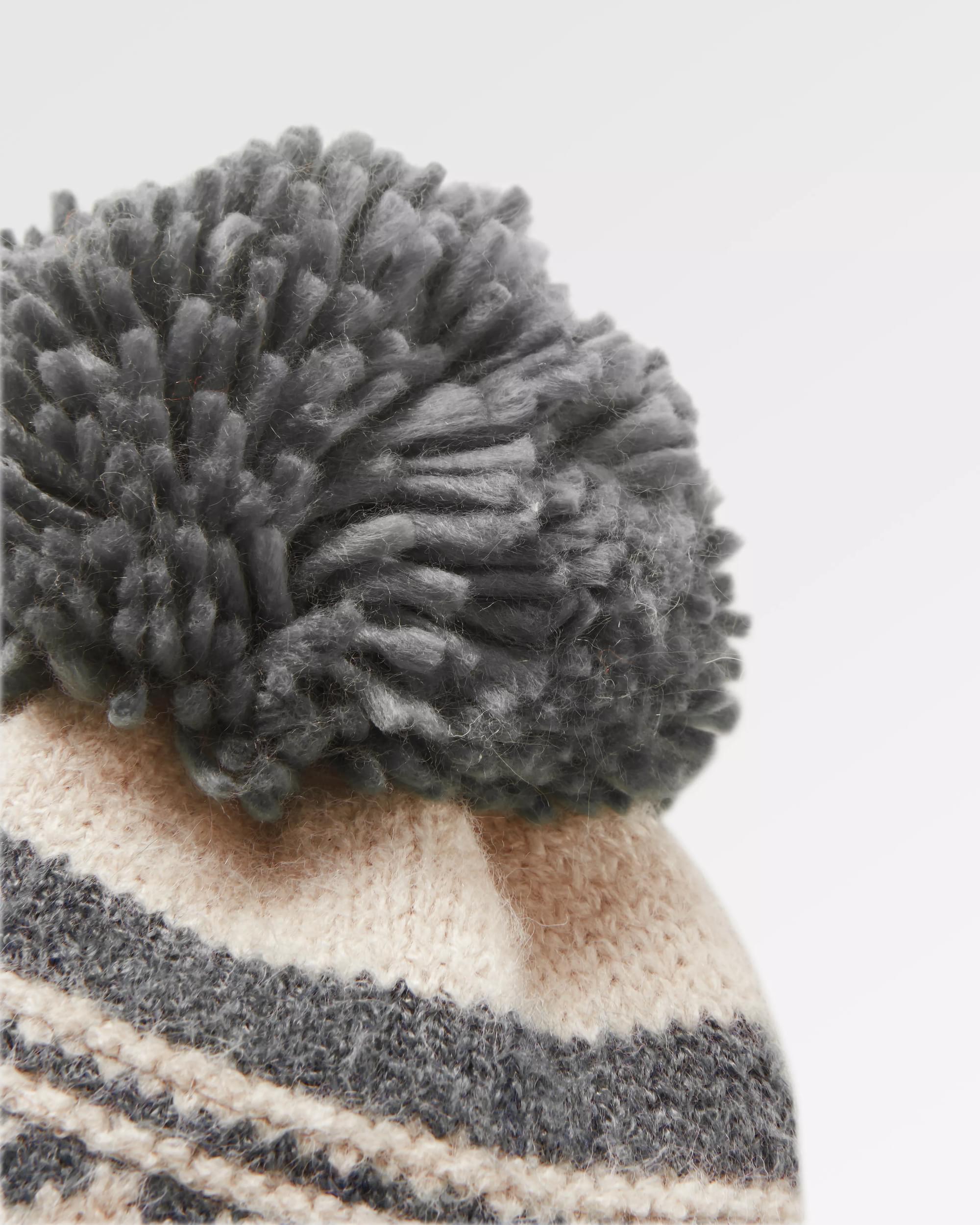 Lodge Recycled Bobble Hat - Black - Flatlay