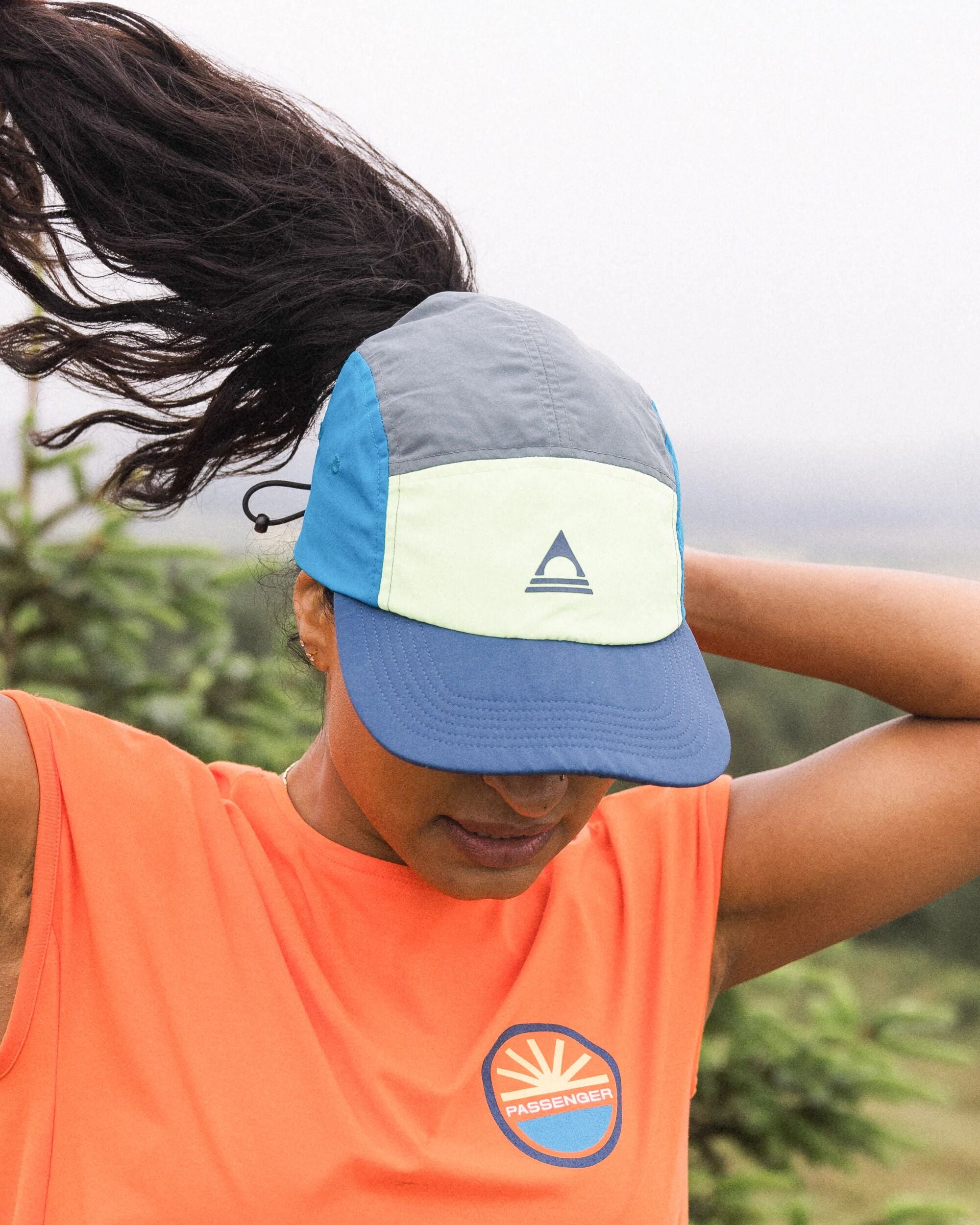 Emerge 5 Panel Trail Cap - Bluejay Multi - Lifestyle - Female