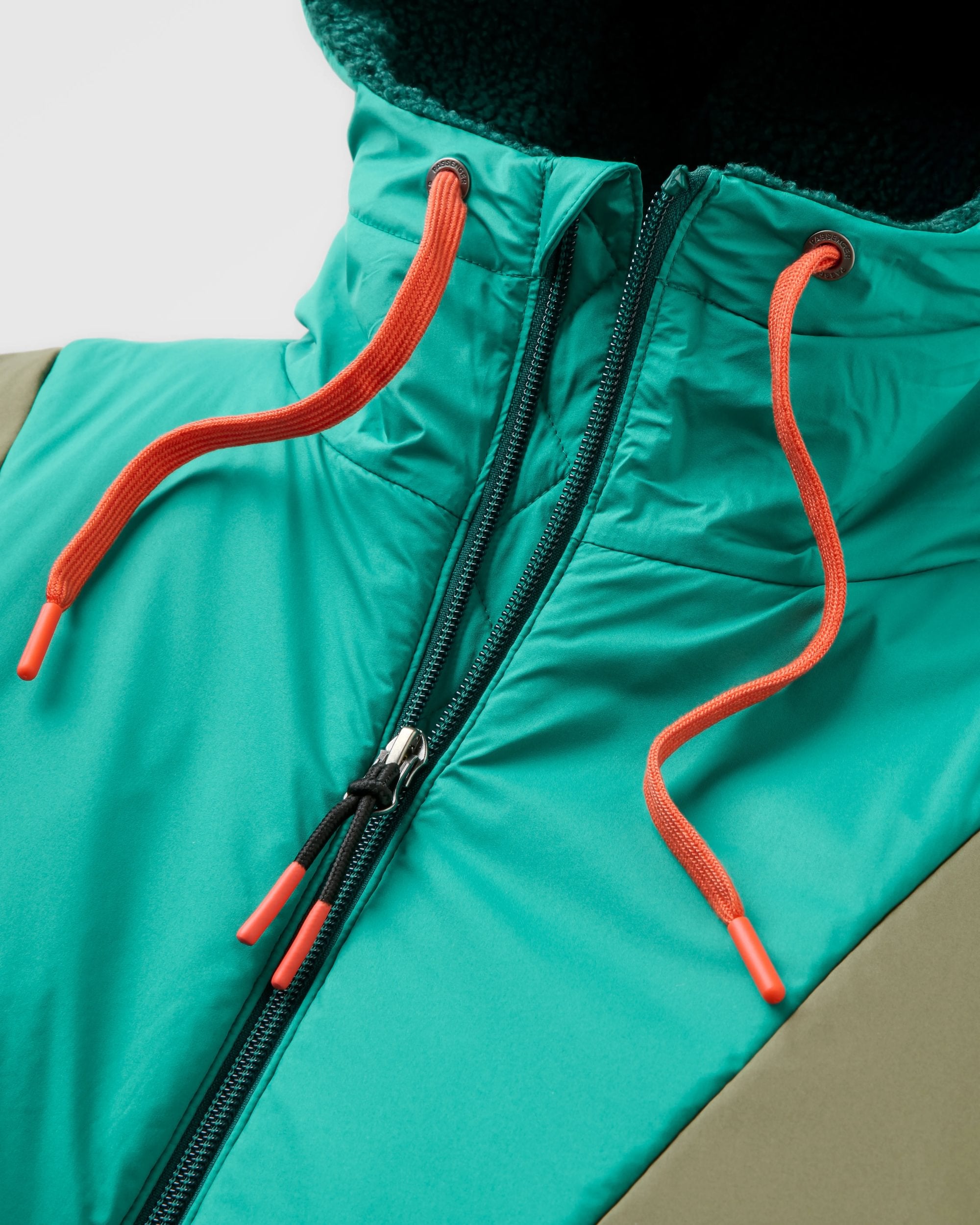 Joy Full Zip Lined Hooded Sherpa Fleece - Greenlake/Rain Forest - Flatlay