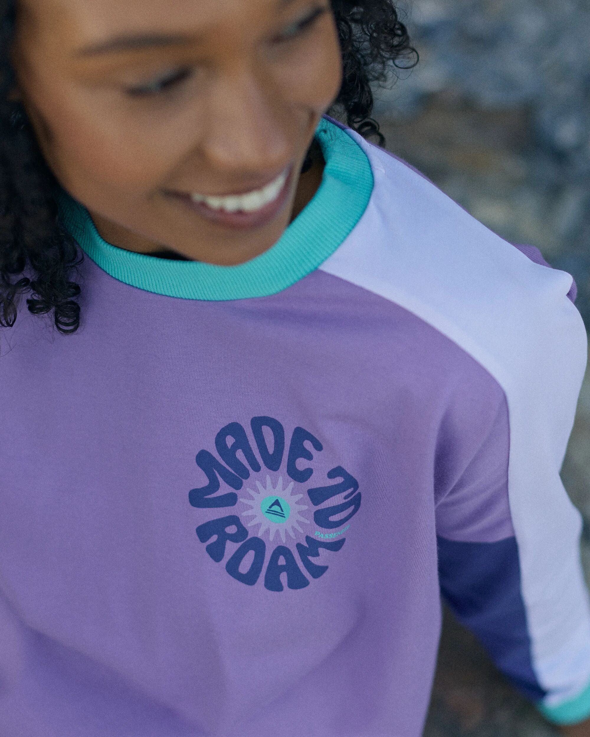 Easy Days Organic Cotton LS T-Shirt - Retro Purple - Lifestyle