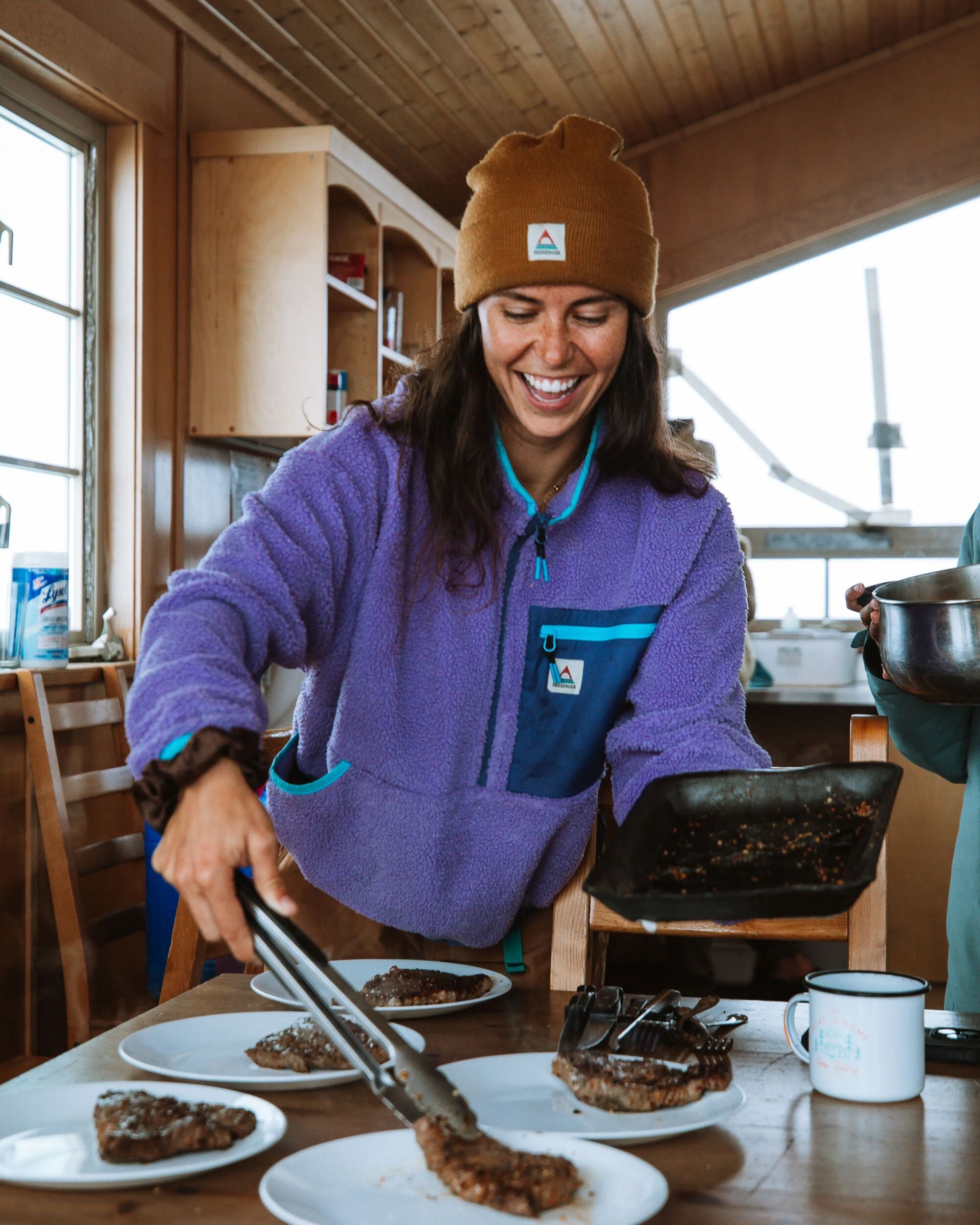 Ravi Recycled Sherpa Fleece - Retro Purple - Lifestyle