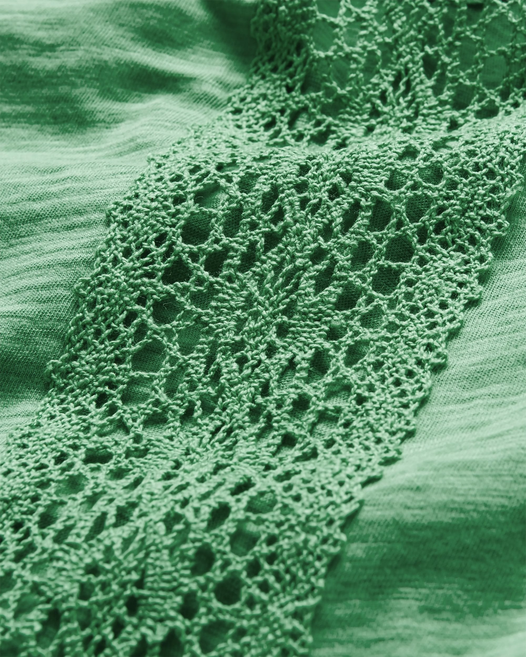 Rivergate Recycled Cotton Top - Green Spruce - Flatlay